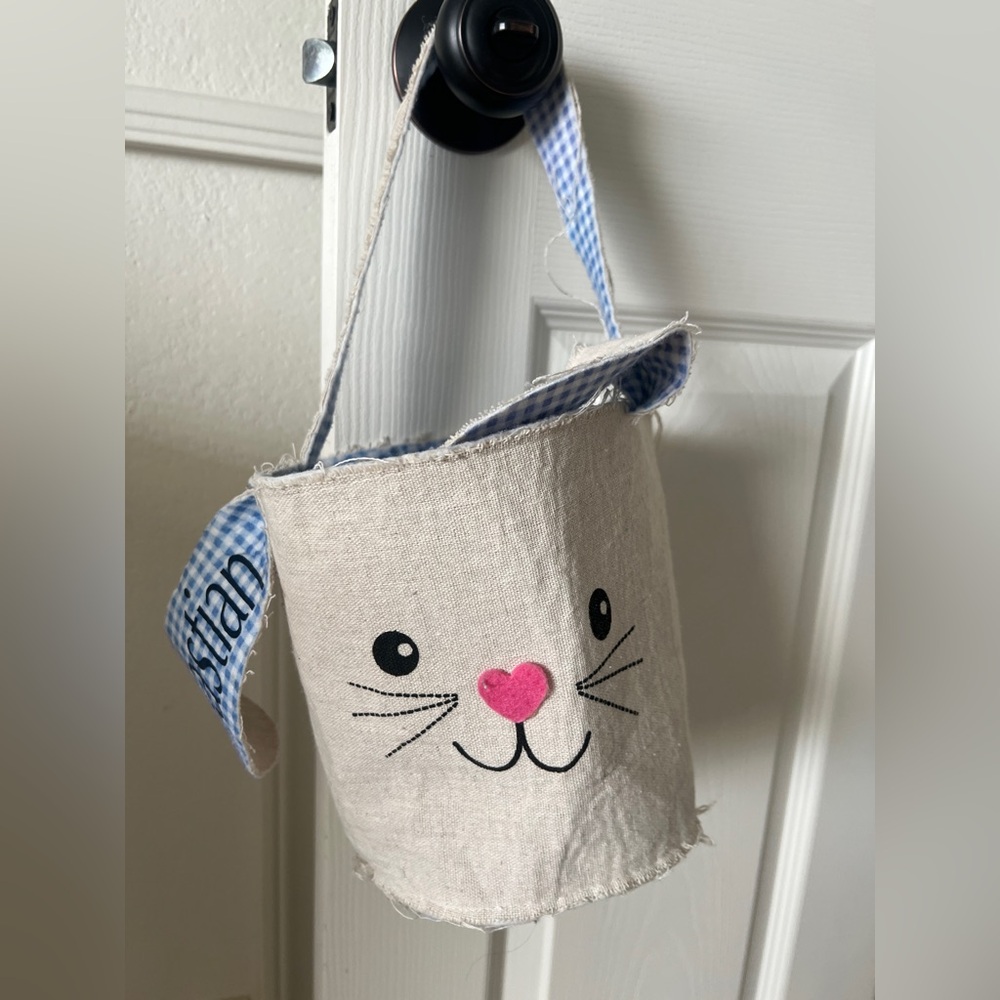 Custom fabric Easter basket with stuffers